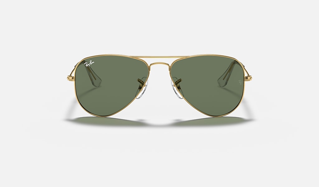 beweging Namens Meerdere Aviator Kids Sunglasses in Gold and Dark Green | Ray-Ban®