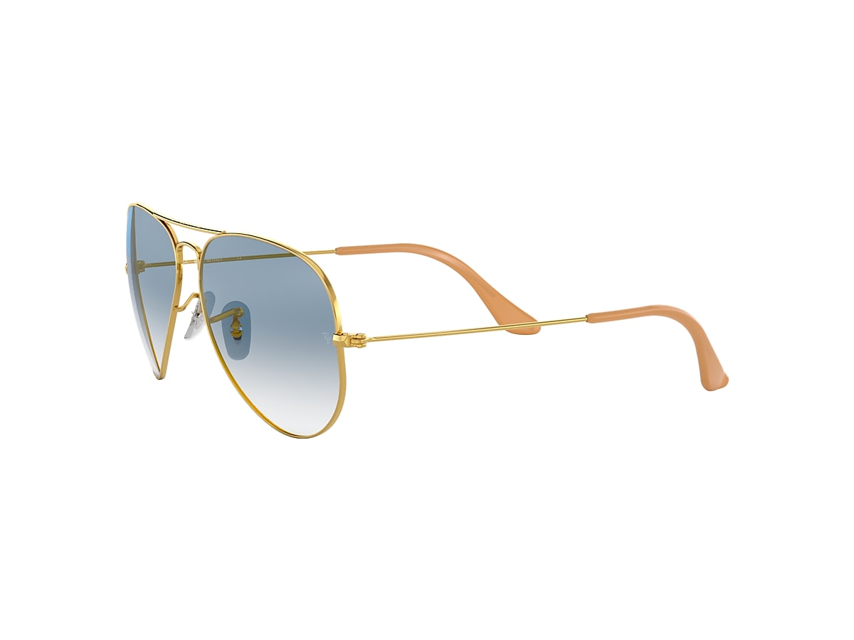 Aviator Gradient Sunglasses in Gold and Light Blue | Ray-Ban®