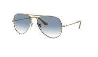 Aviator Gradient Sunglasses In Silver And Light Grey Ray Ban