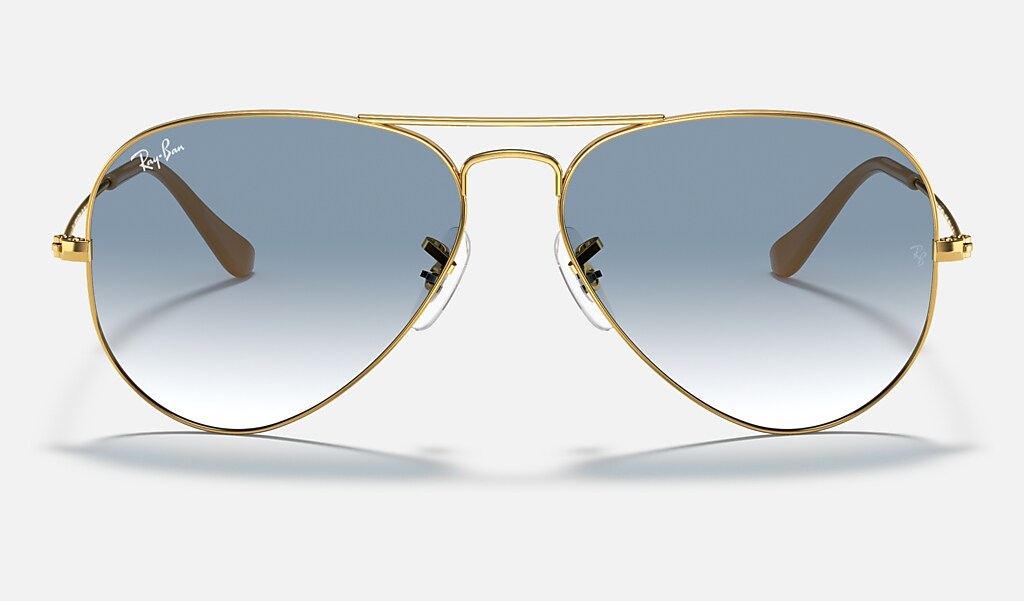 blok getuige Pelgrim Aviator Gradient Sunglasses in Gold and Light Blue | Ray-Ban®