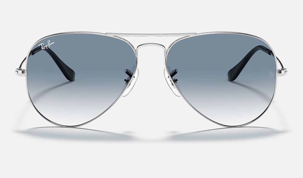 Ruwe slaap Oprechtheid Mechanica Aviator Gradient Sunglasses in Silver and Light Blue | Ray-Ban®