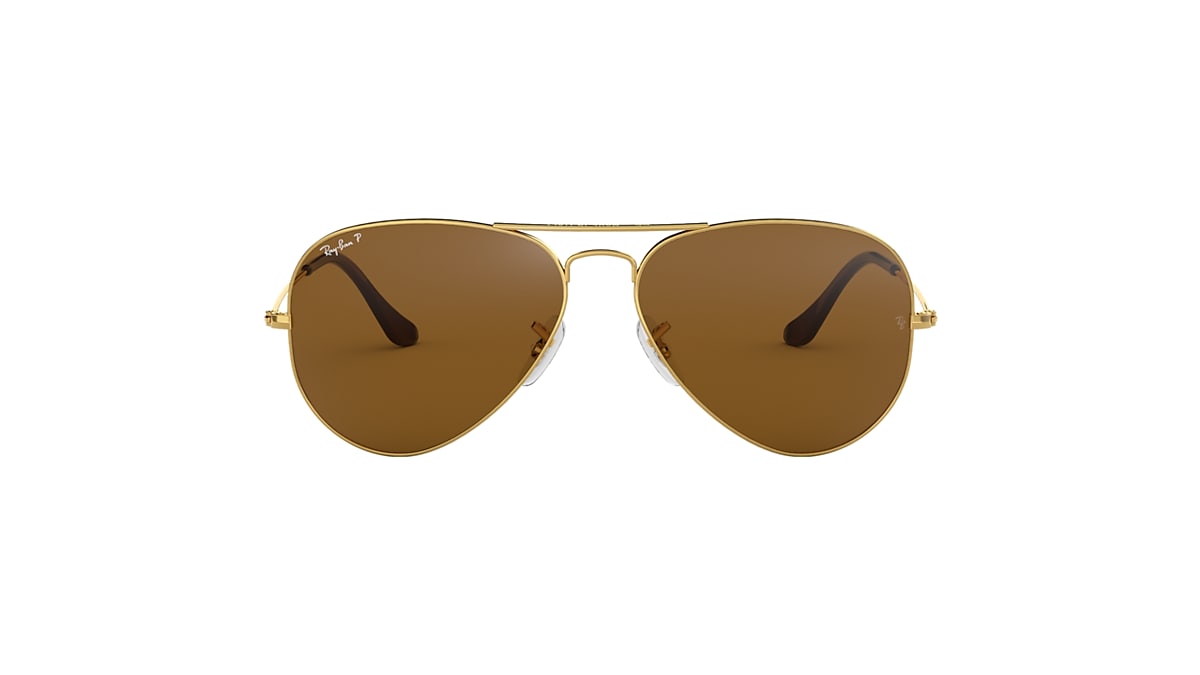 bestrating diamant Oneerlijk Aviator Classic Sunglasses in Gold and Brown | Ray-Ban®