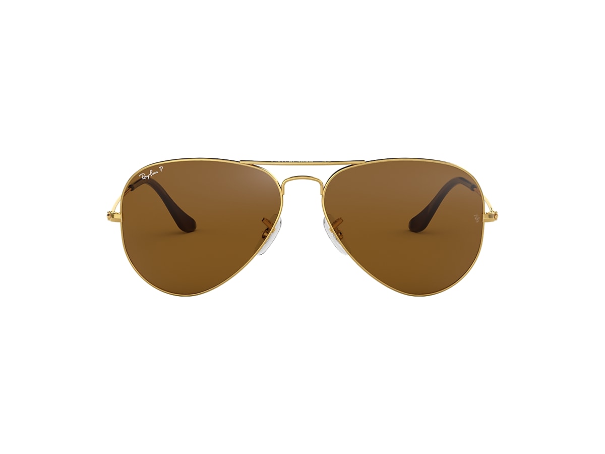 Aviator Sunglasses in Gold and Brown |