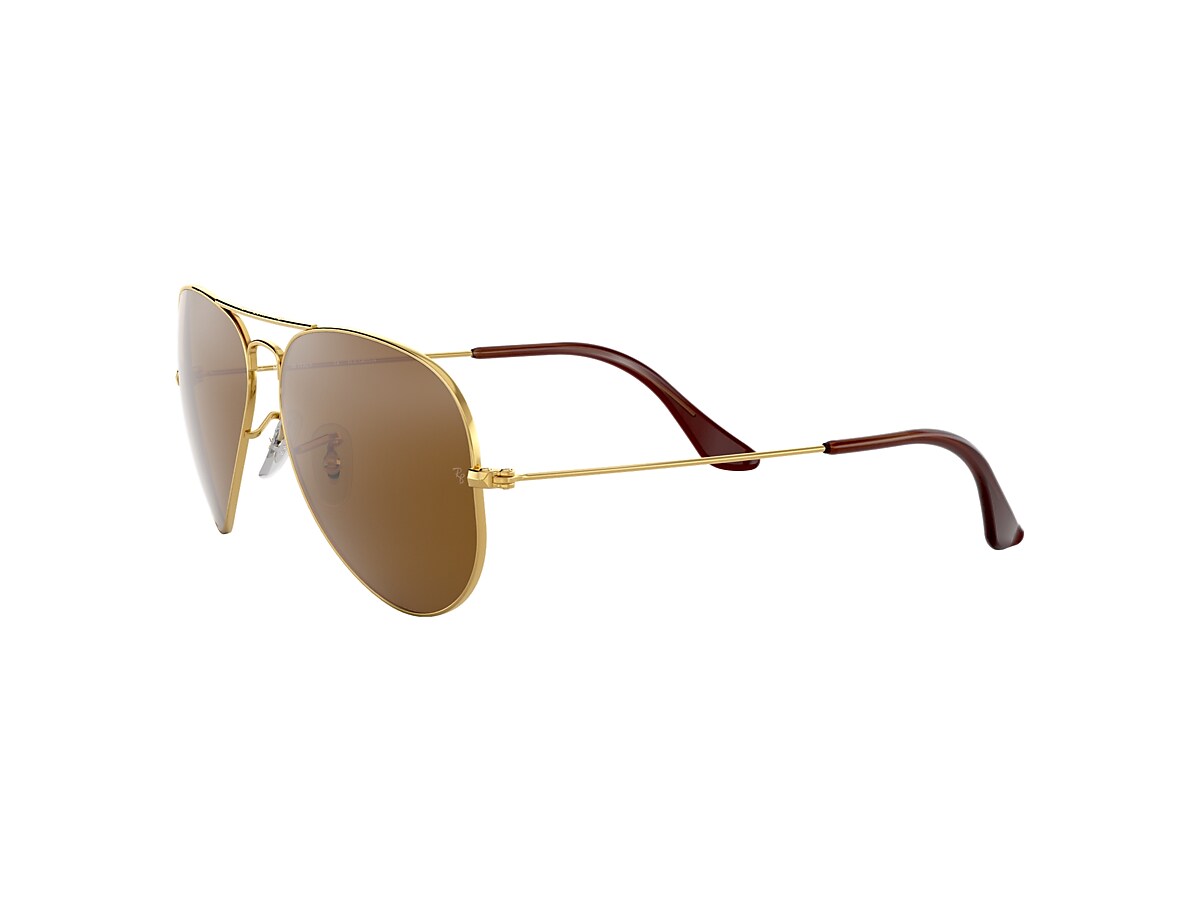 AVIATOR CLASSIC Sunglasses in Gold and Brown - RB3025