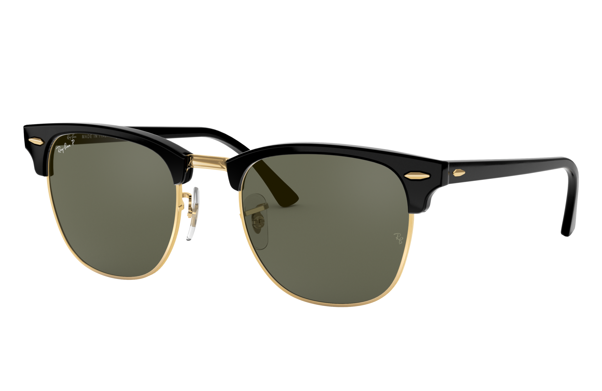 Black Sunglasses In Green And Clubmaster Classic Ray Ban