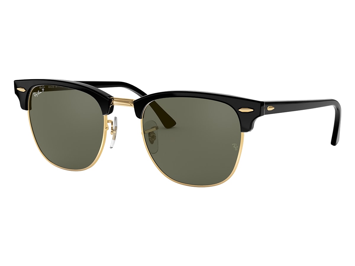 Clubmaster Classic Sunglasses In Black And Green Ray Ban