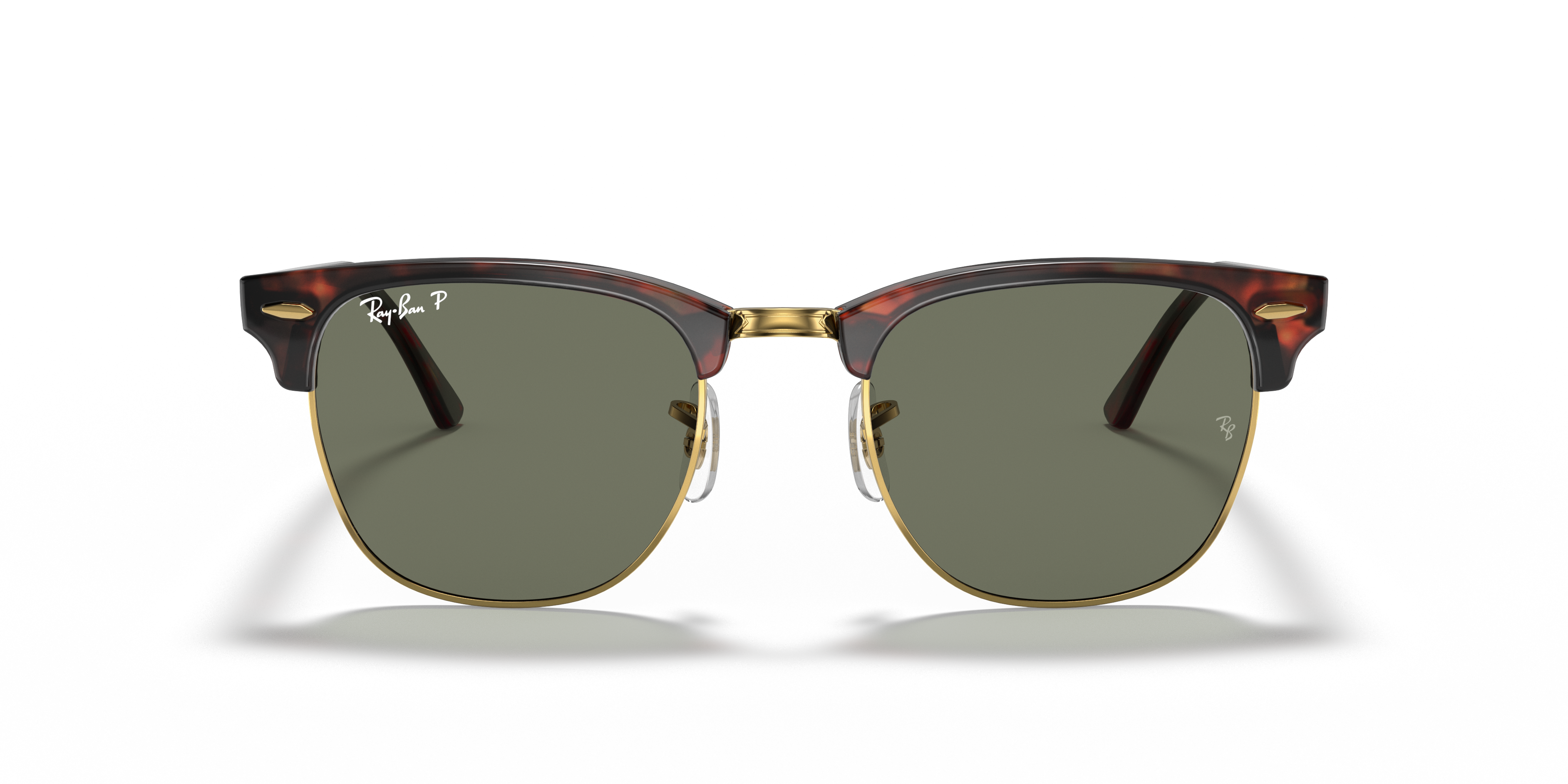 ray ban clubmaster tortoise green polarized