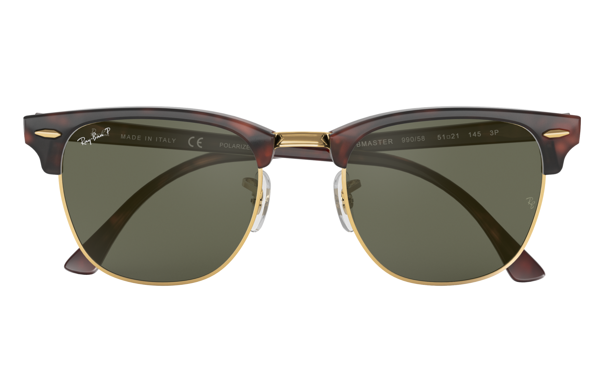 ray ban clubmaster tortoise green polarized