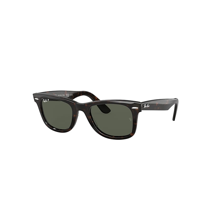 Ray-Ban Original Wayfarer Classic Sunglasses Tortoise Frame Green Lenses Polarized 50-22