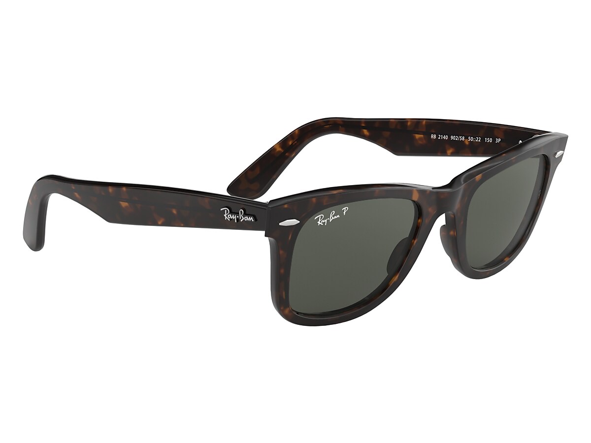 Ray-Ban Original Wayfarer Classic Sunglasses Tortoise Frame Green Lenses  Polarized 50-22