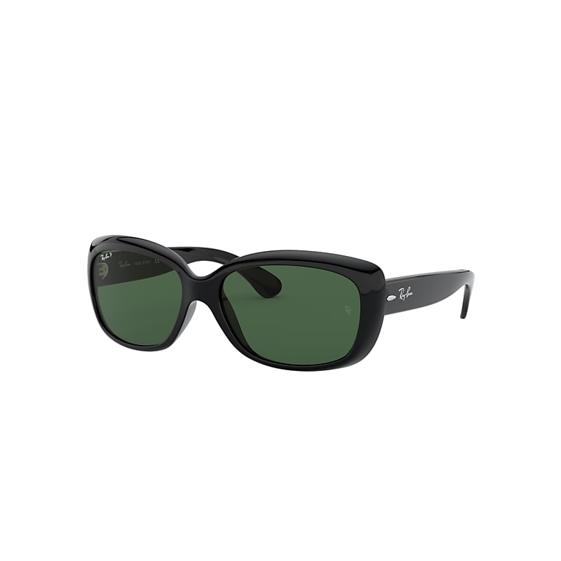 Ray-Ban Jackie Ohh Sunglasses Black Frame Green Lenses Polarized 58-17
