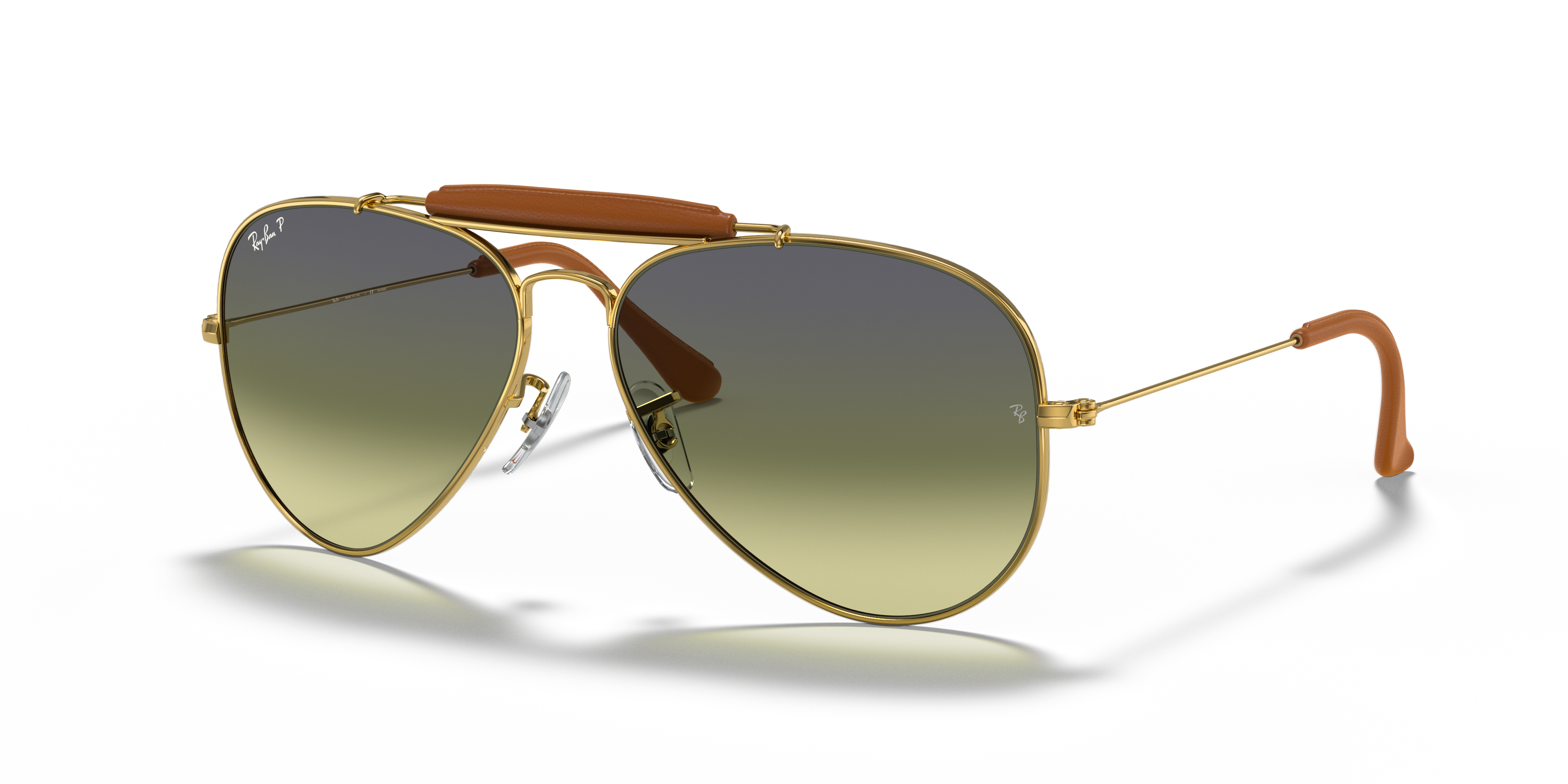 ray ban aviator with leather