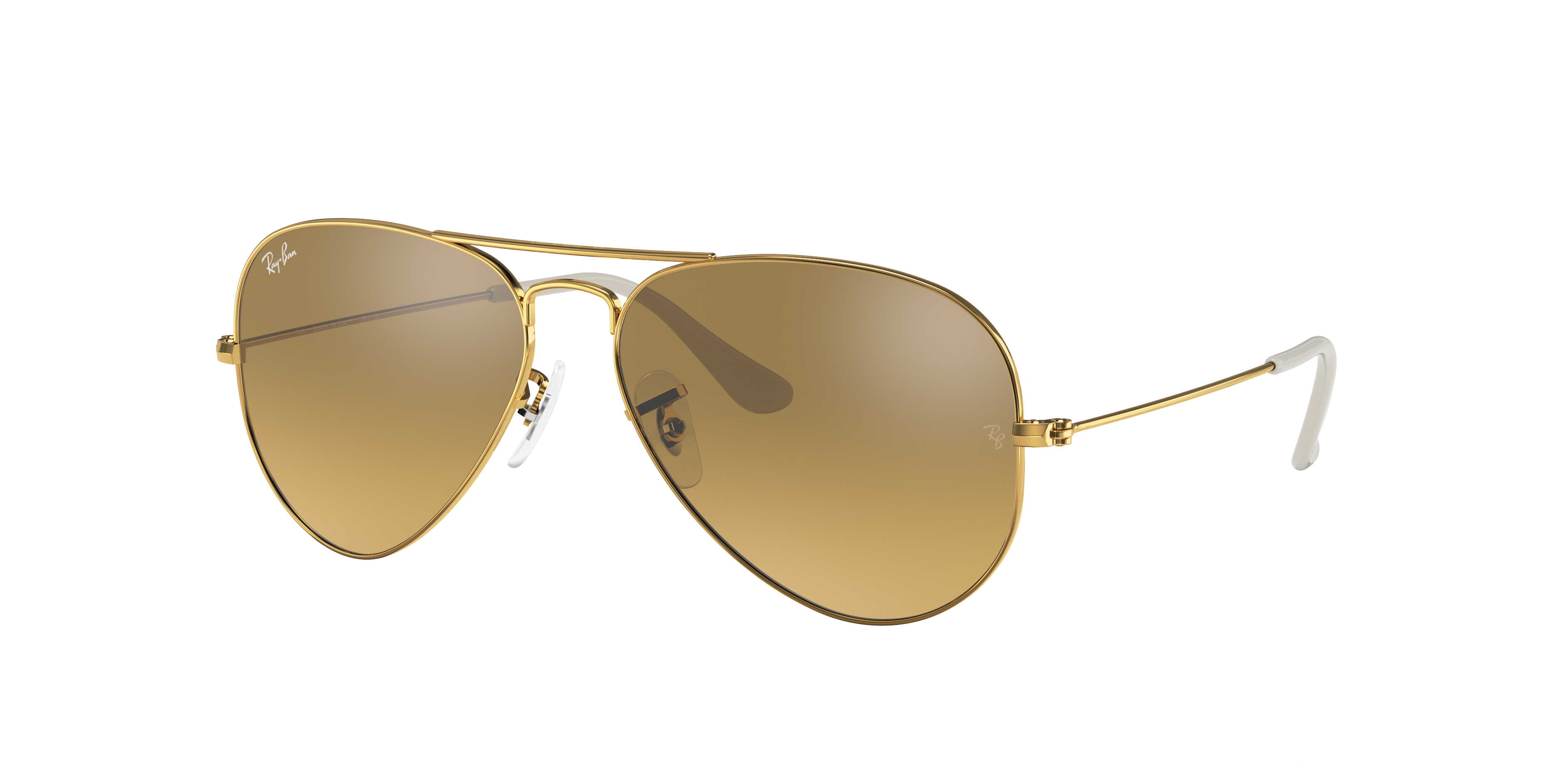 Ray-Ban RB3025 Aviator Gradient Sunglasses with Gold Frame Light Brown