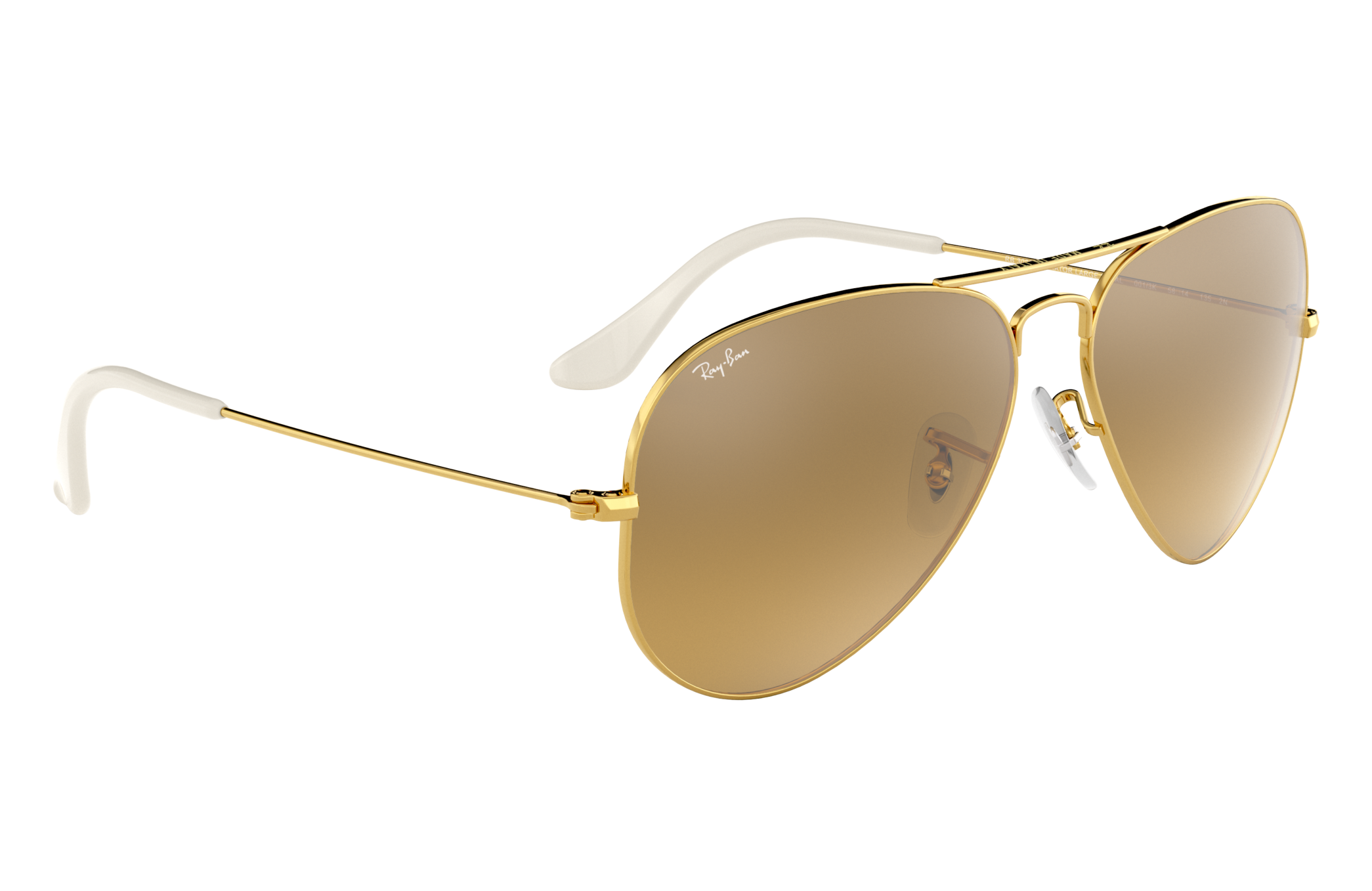 Aviator Gradient Sunglasses in Gold and Brown/Silver | Ray-Ban®