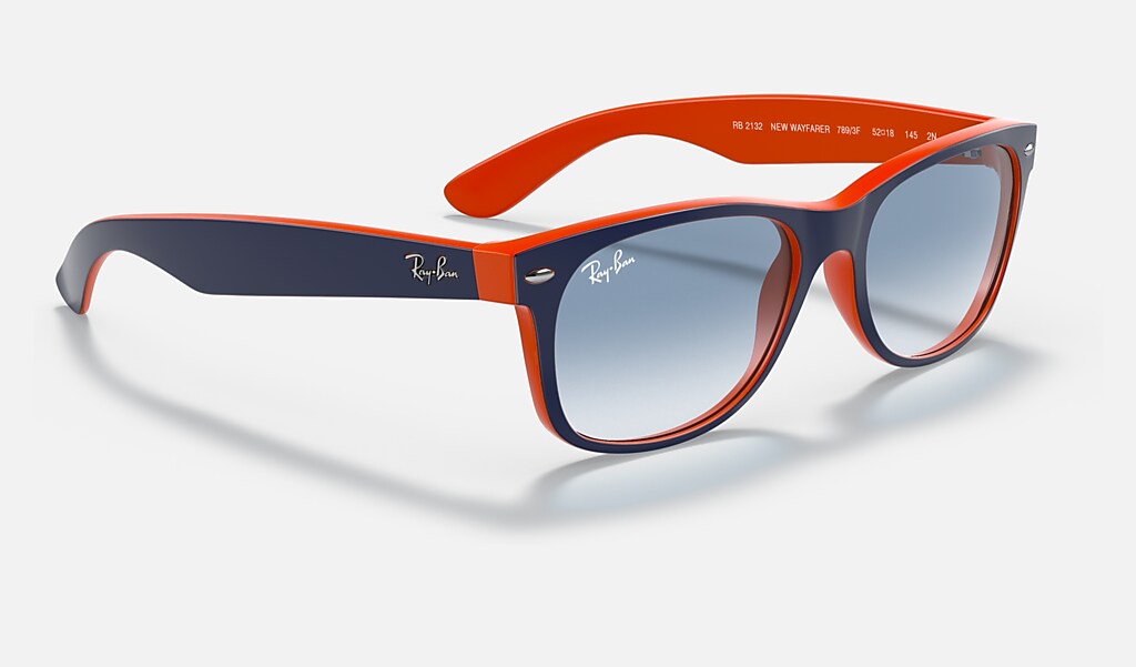 achterlijk persoon snorkel Onderwijs New Wayfarer Color Mix Zonnebrillen in Blauw op Oranje en Lichtblauw | Ray- Ban®