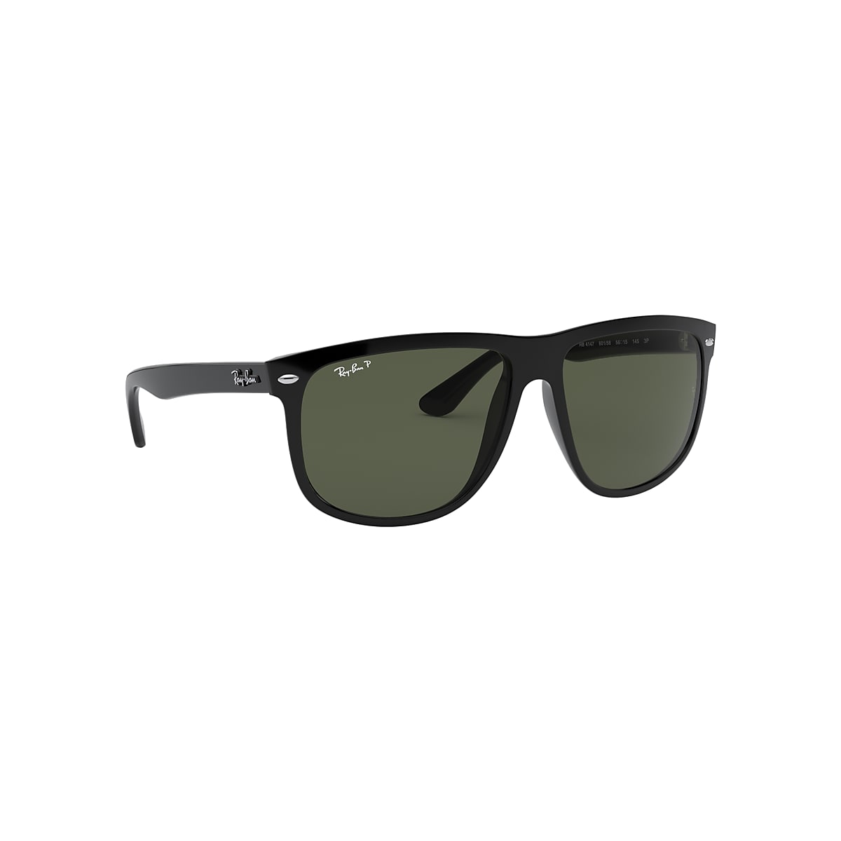 tij vijver kat Boyfriend Sunglasses in Black and Dark Green | Ray-Ban®
