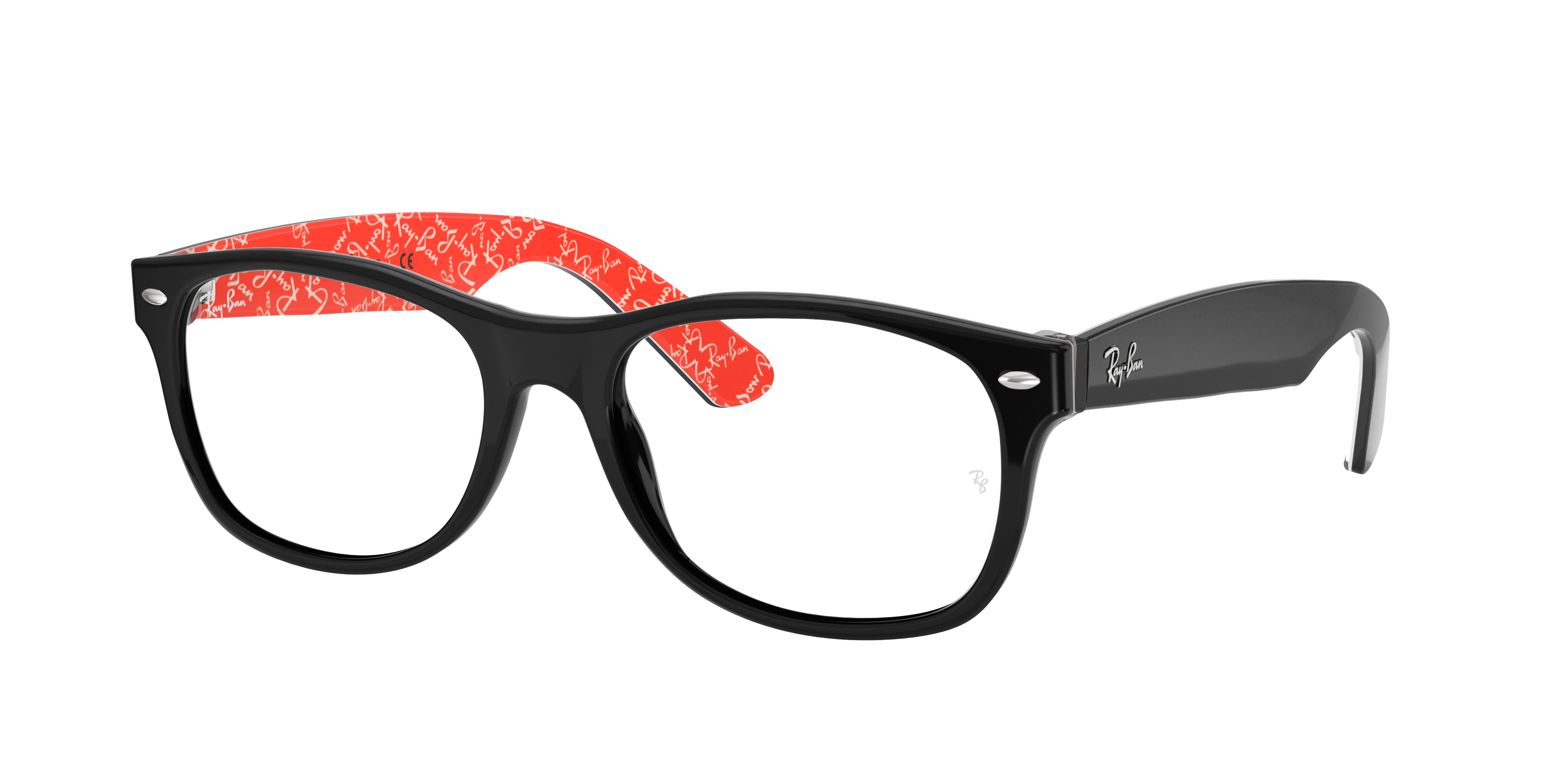 New Wayfarer Optics Eyeglasses with Black On Red Frame | Ray-Ban®