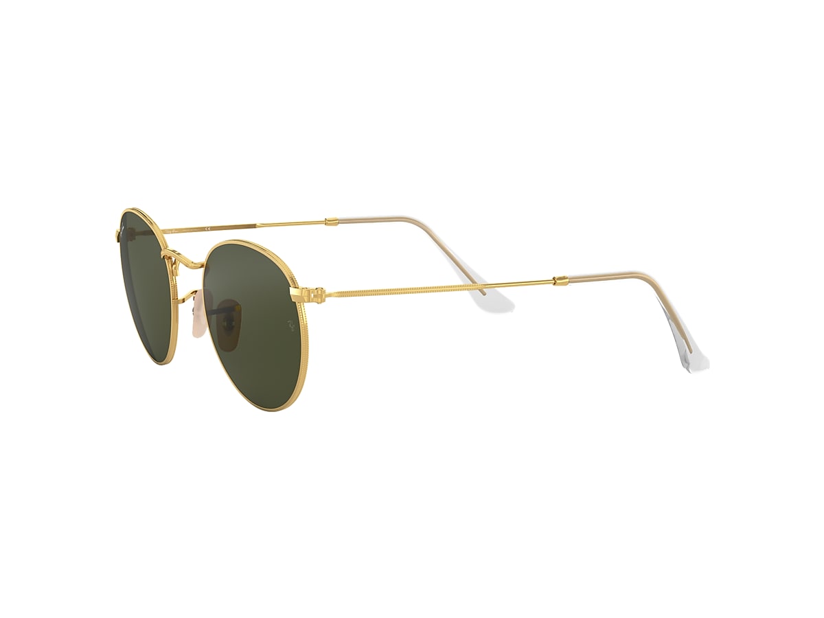 Wees Mooi Markeer Round Metal Sunglasses in Gold and Green | Ray-Ban®
