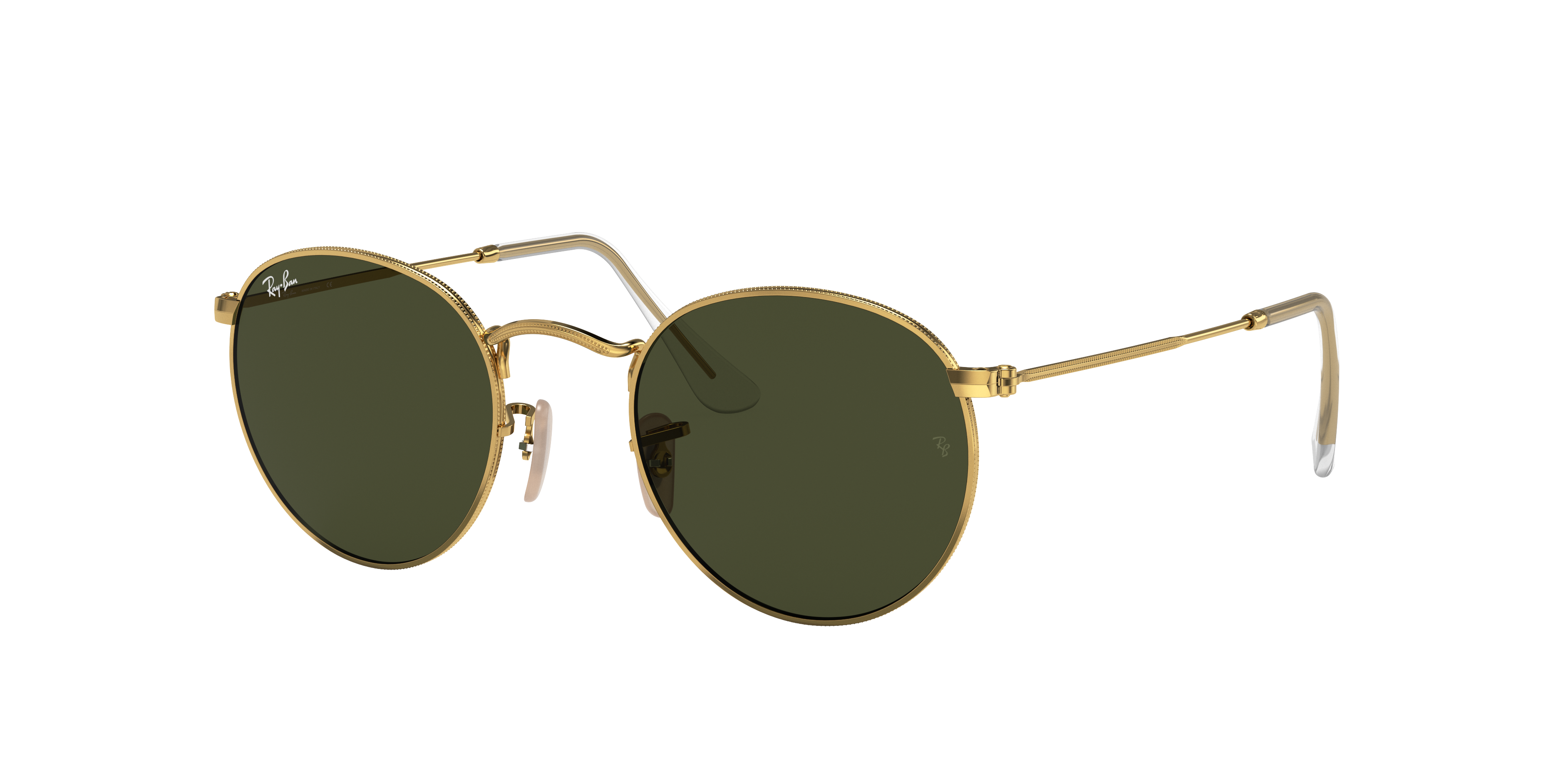 Round Metal Sunglasses in Gold and Green | Ray-Ban®