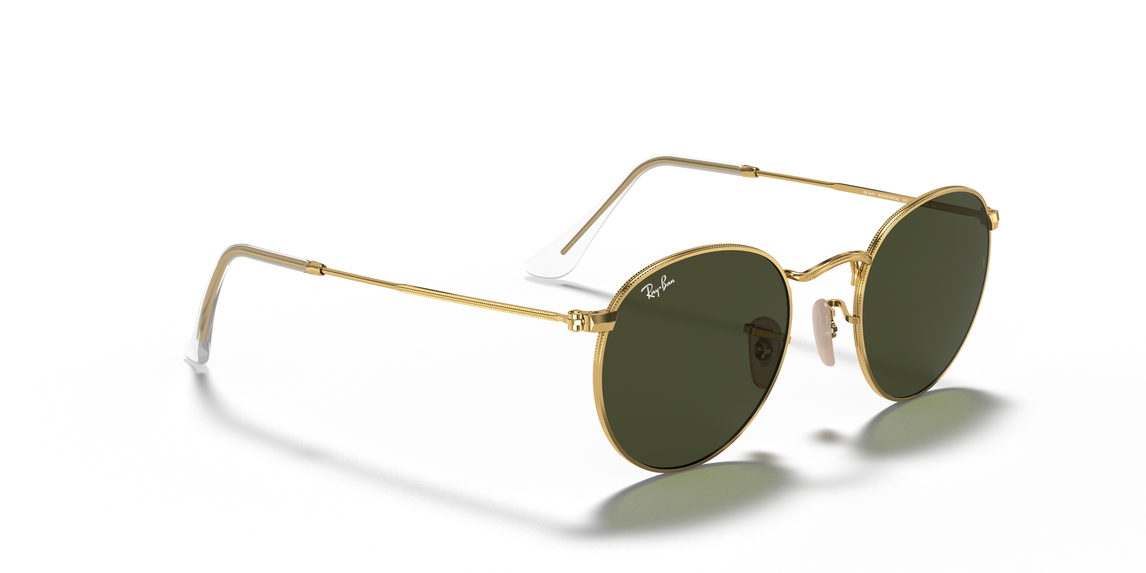 ray ban round gold green