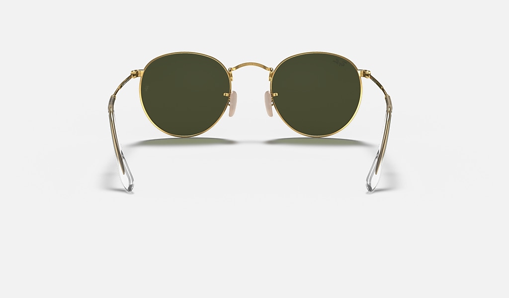 Round Metal Sunglasses in Gold and Green | Ray-Ban®