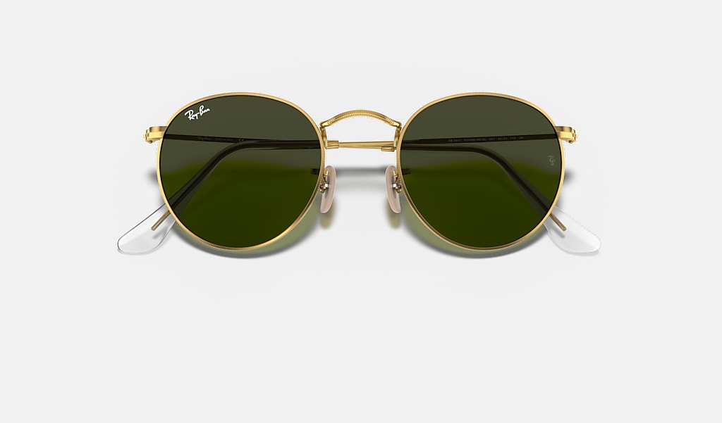 density So many Nursery rhymes Round Metal Sunglasses in Gold and Green G-15 | Ray-Ban®