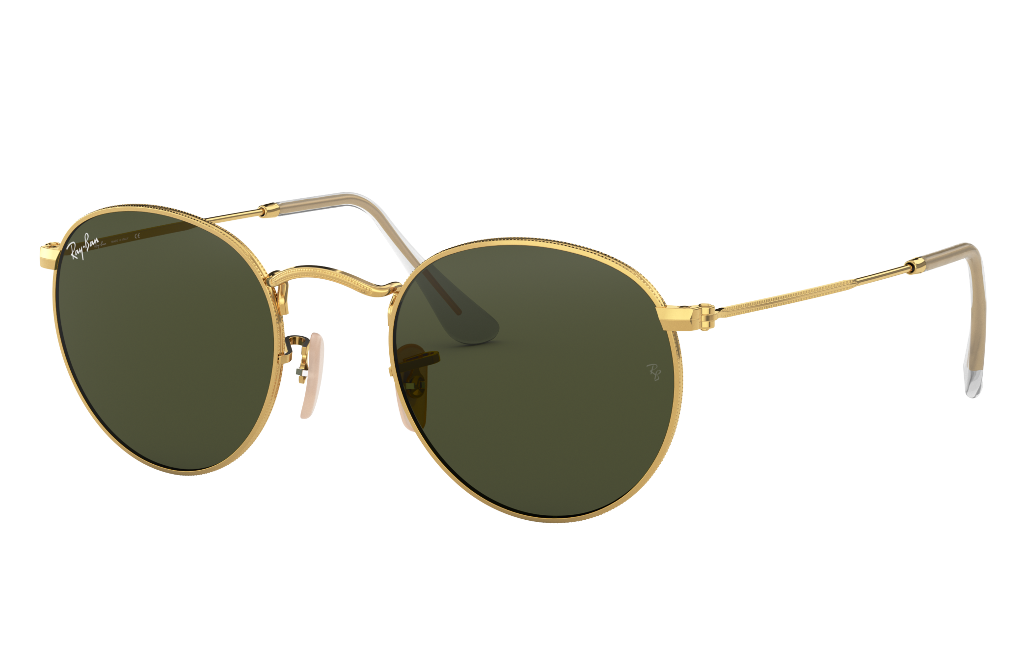 Ray Ban Ronde zonnebril goud-groen casual uitstraling Accessoires Zonnebrillen Ronde zonnebrillen 