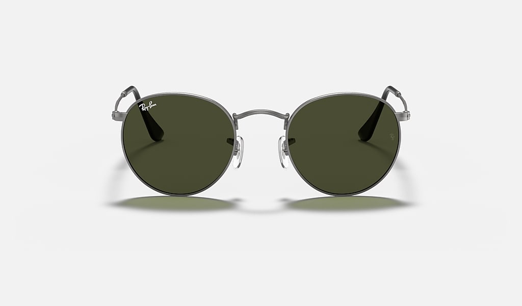 Round Metal Sunglasses in Gunmetal and Green | Ray-Ban®