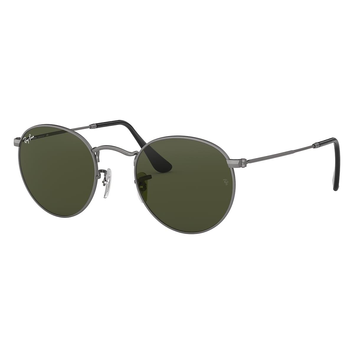 Toegangsprijs Pebish gevolgtrekking Round Metal Sunglasses in Gunmetal and Green | Ray-Ban®