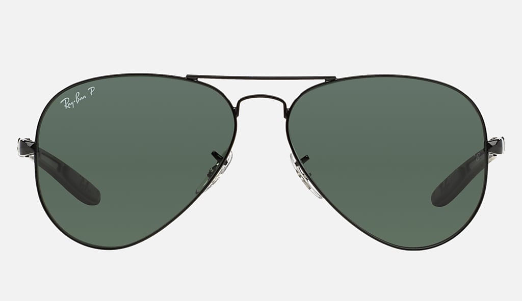Aviator Carbon Fibre Sunglasses in Black and Green | Ray-Ban®