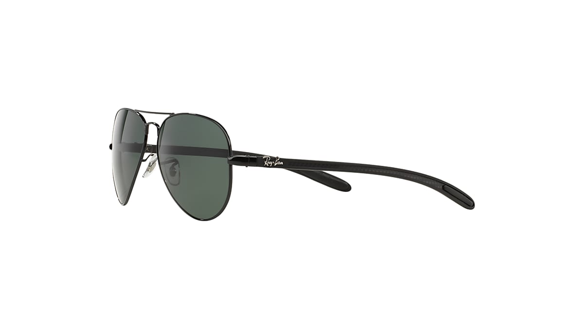 Aviator Carbon Fibre Sunglasses in Black and Green | Ray-Ban®