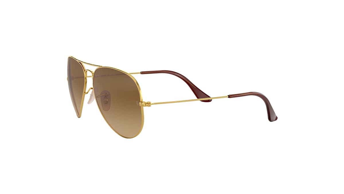 ray ban aviator gold brown gradient