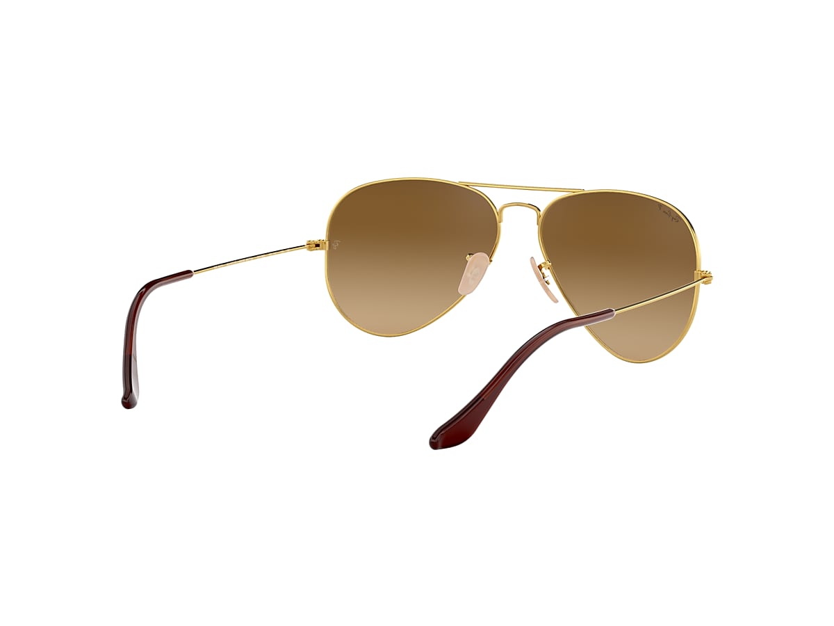 Ray-Ban Sunglasses Aviator Gradient Gold Frame Brown Lenses