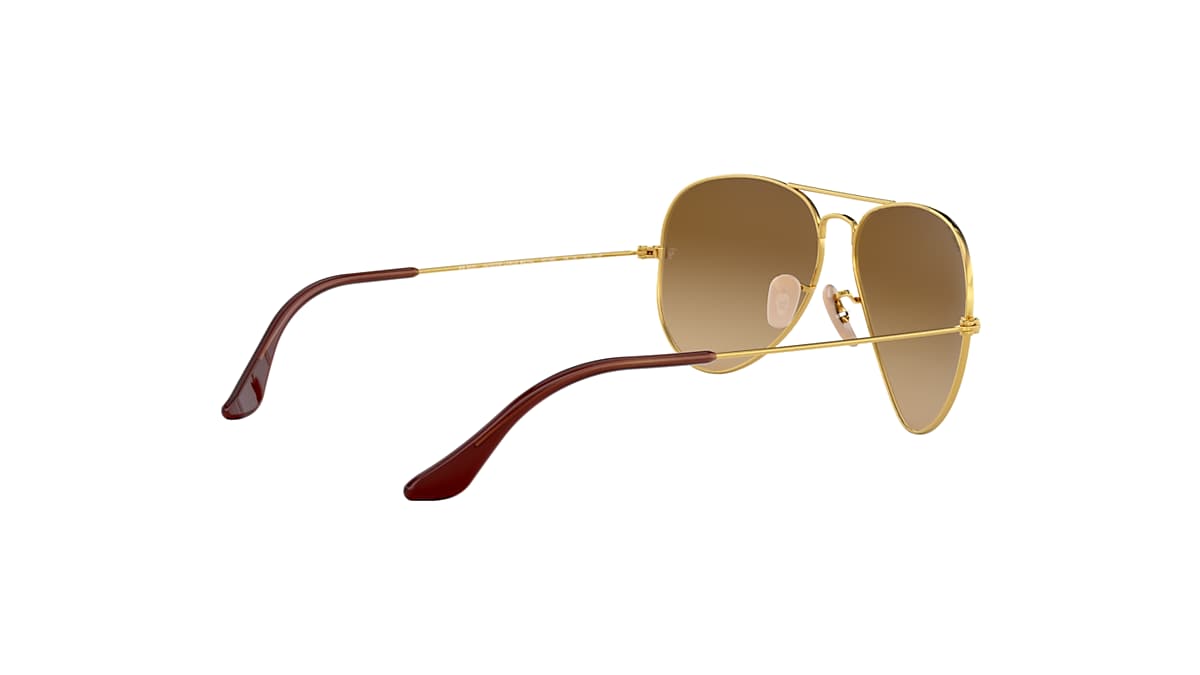 Ray-Ban Sunglasses Aviator Gradient Gold Frame Brown Lenses