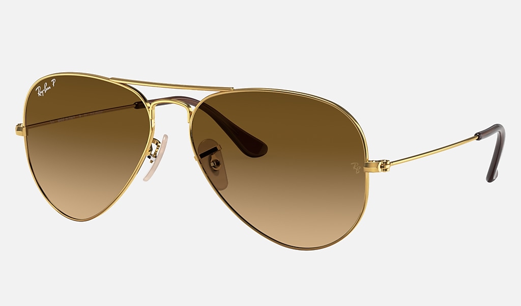 Ray Ban Aviator Gradient Rb3025 Goud Metaal Bruin Gepolariseerde Glazen 0rb M258 Ray Ban Nederland