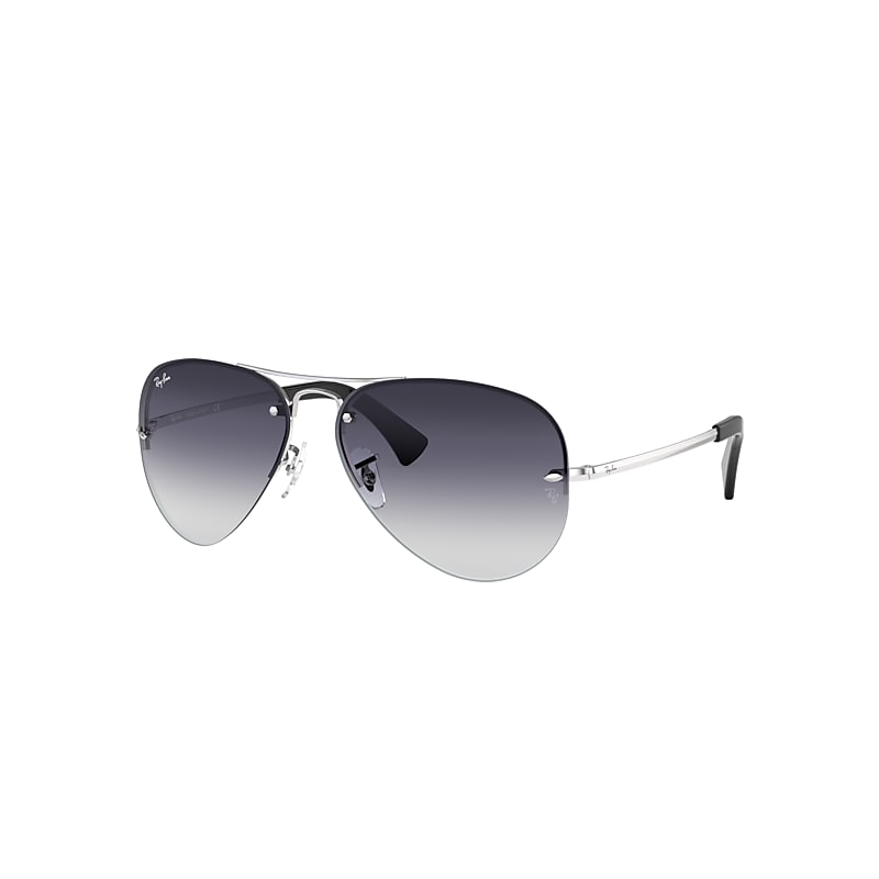 Ray-Ban Rb3449 Sunglasses Silver Frame Grey Lenses 59-14