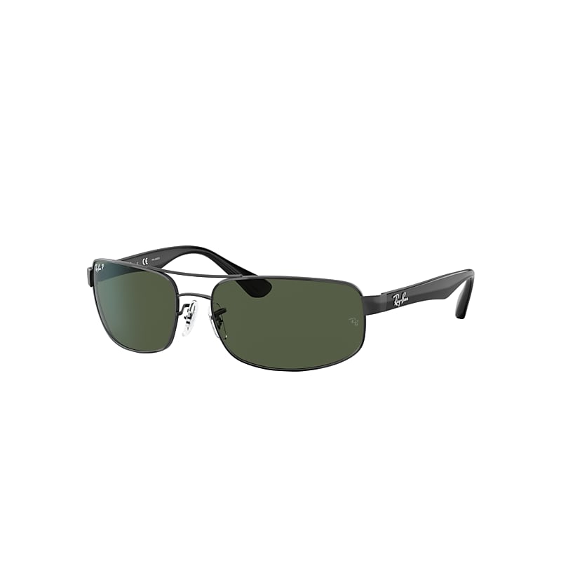 Ray-Ban Rb3445 Sunglasses Black Frame Green Lenses Polarized 61-17