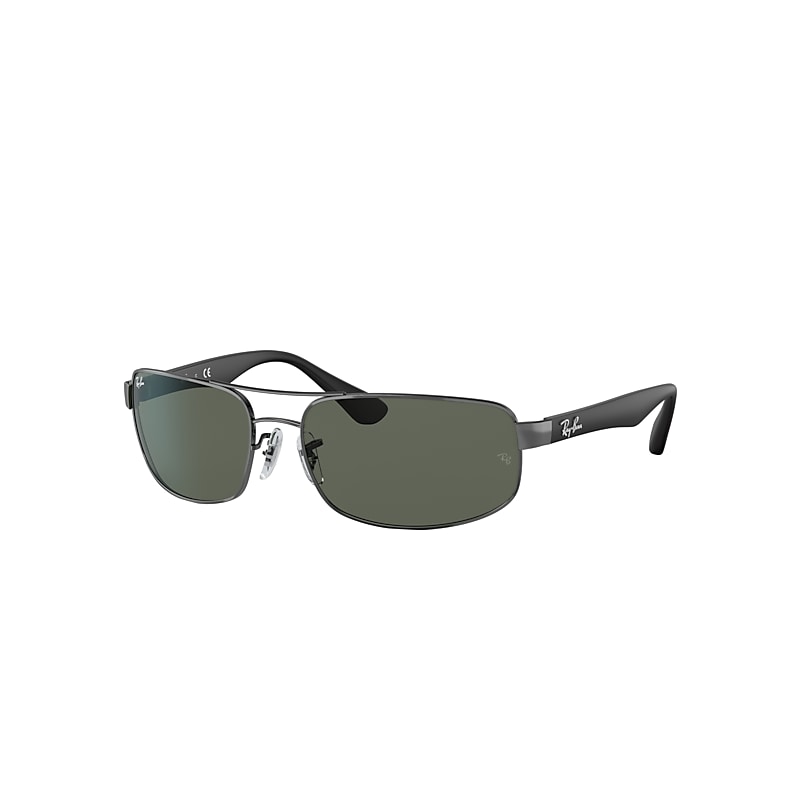Ray-Ban Rb3445 Sunglasses Black Frame Green Lenses 61-17