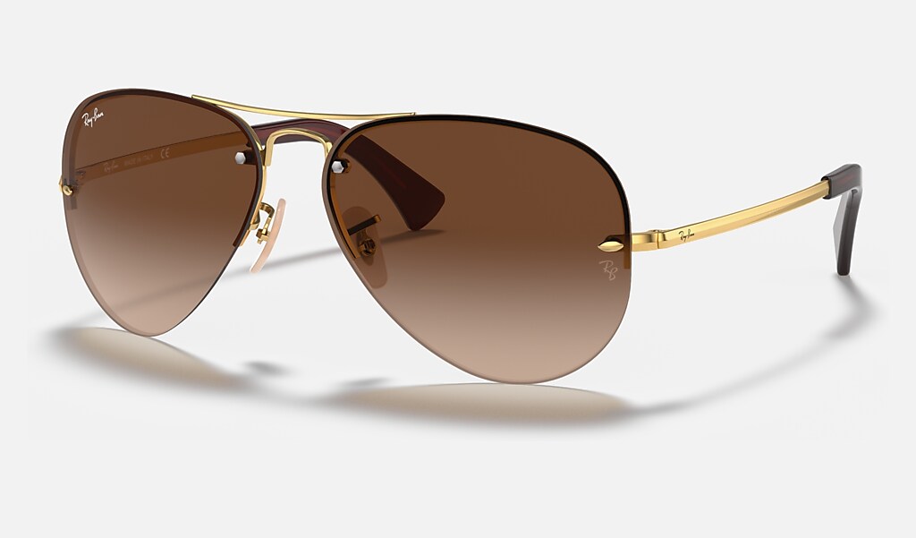 Met opzet stil Intrekking Rb3449 Sunglasses in Gold and Brown | Ray-Ban®