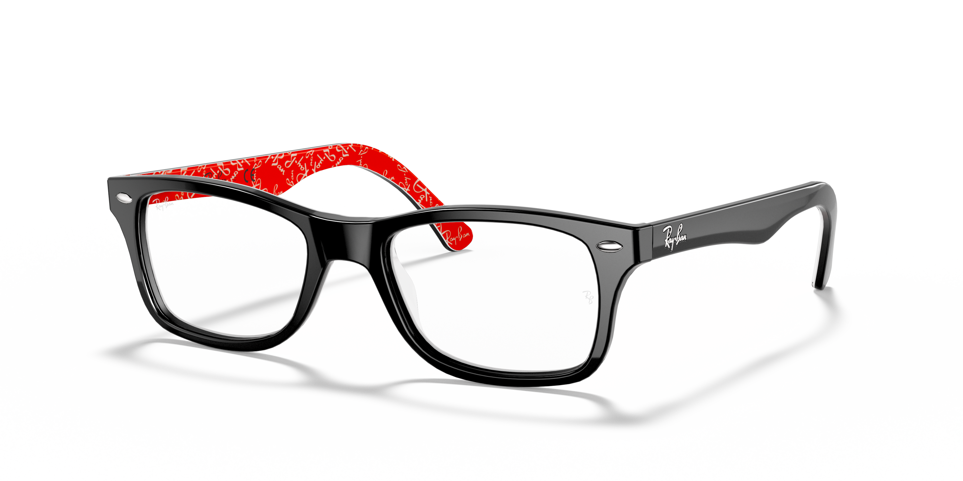 ray ban black and red glasses