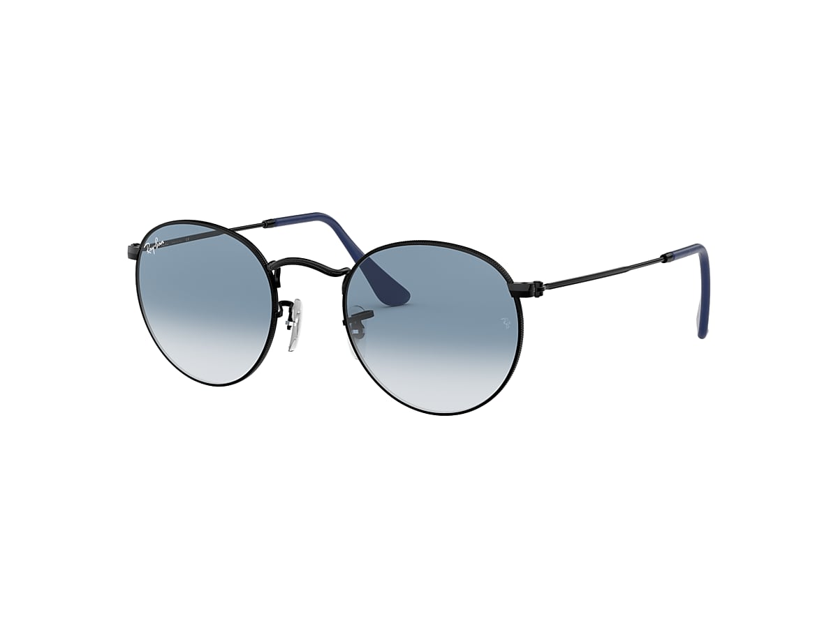 frokost reparatøren klon ROUND METAL Sunglasses in Black and Light Blue - RB3447 | Ray-Ban® US