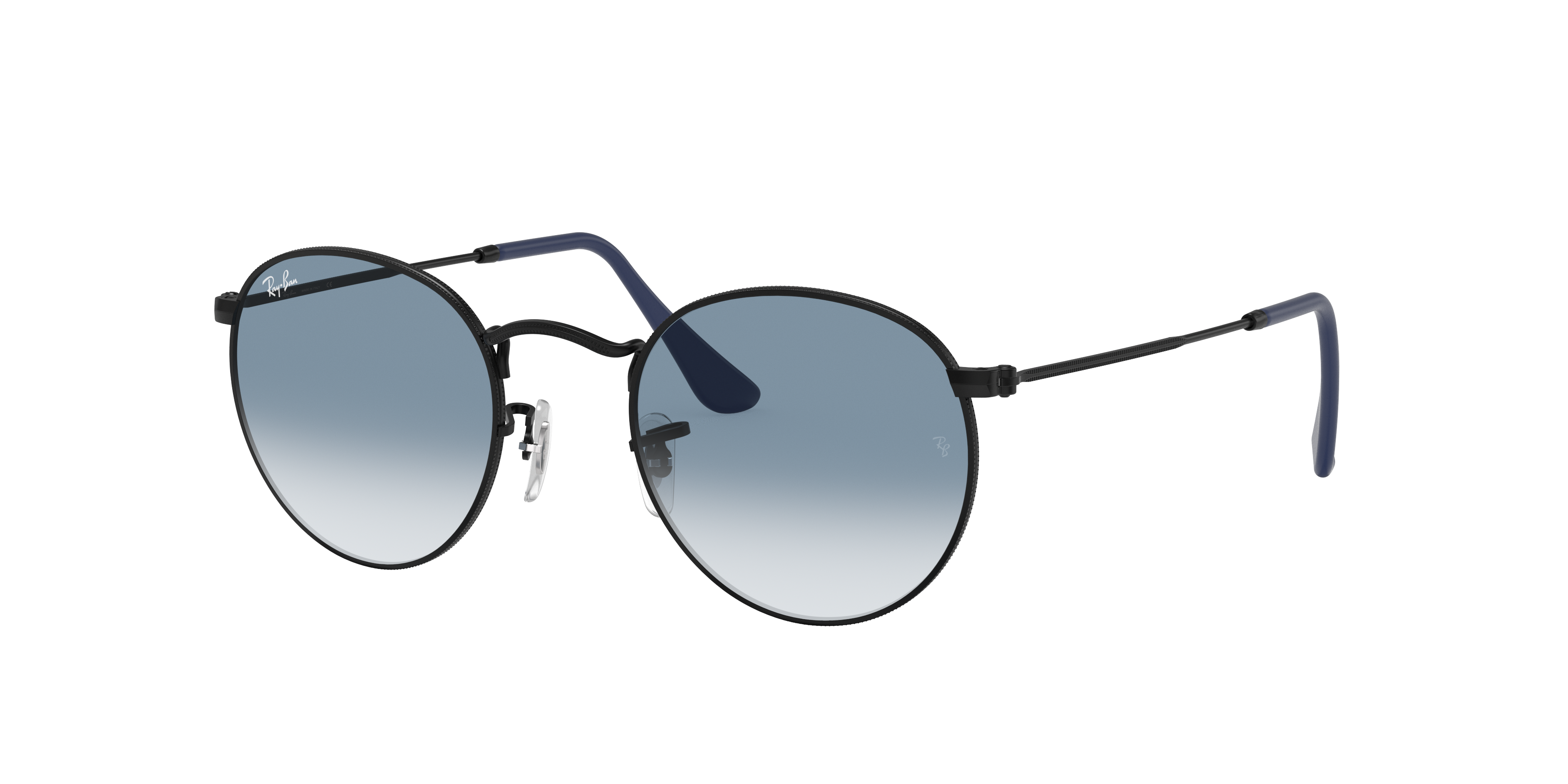paraplu escort middelen Round Metal Sunglasses in Black and Light Blue | Ray-Ban®