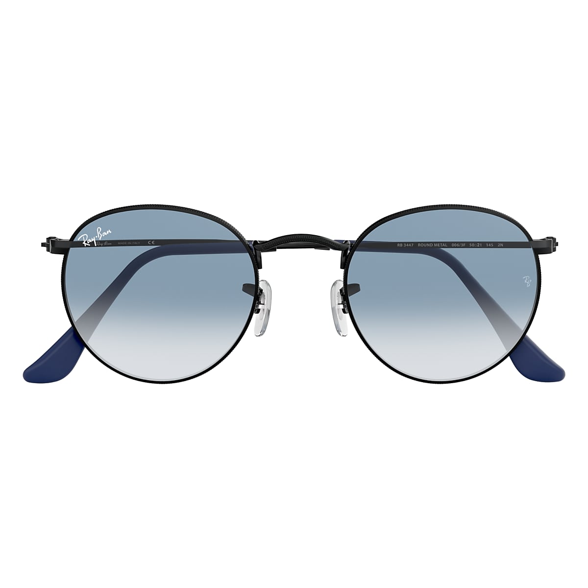 forpligtelse fremstille Pest ROUND METAL Sunglasses in Black and Light Blue - RB3447 | Ray-Ban® US