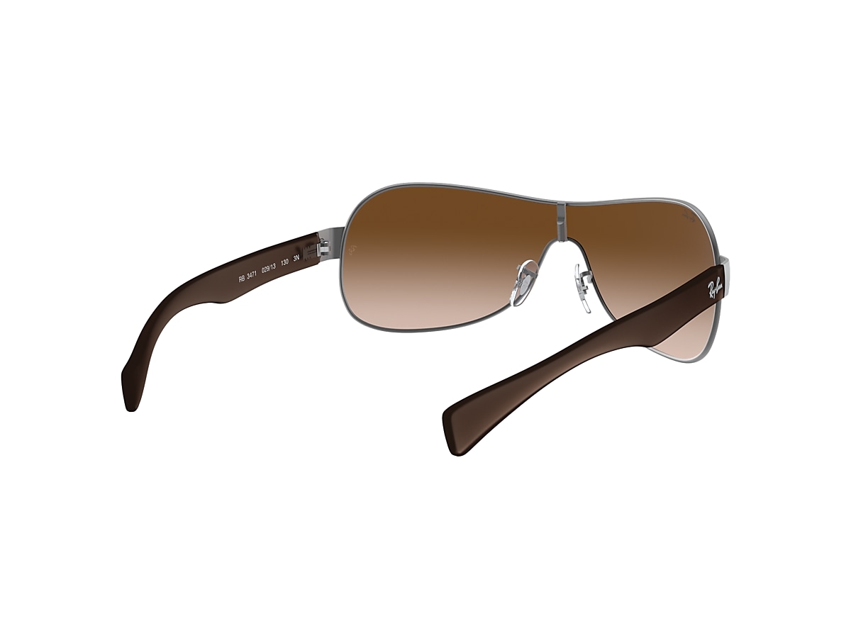 RB3471 Sunglasses in Gunmetal and Brown Gradient Dark Brown