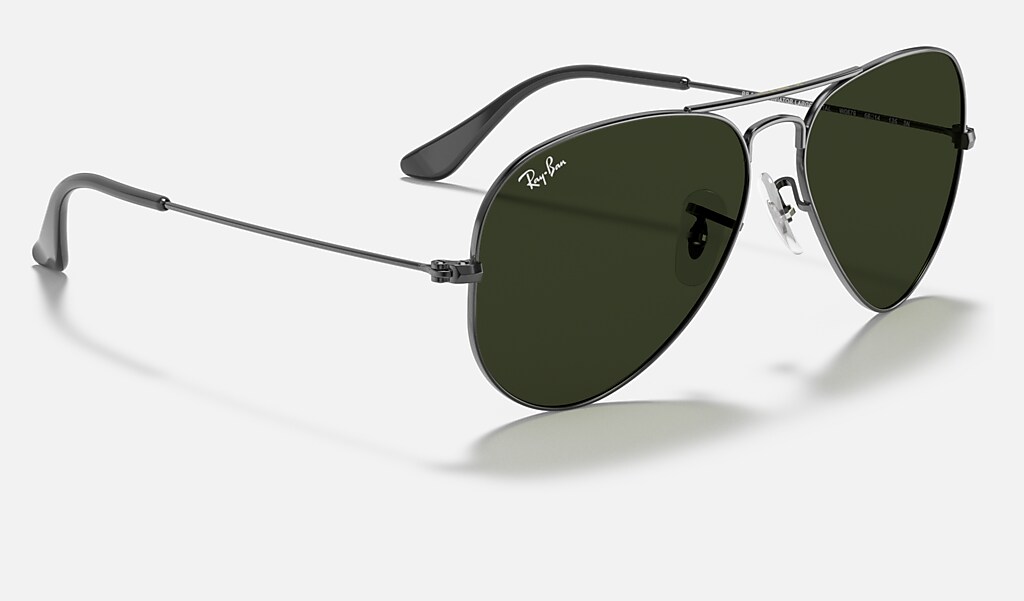 China Kwaadaardig Schrikken Aviator Classic Sunglasses in Gunmetal and Green | Ray-Ban®