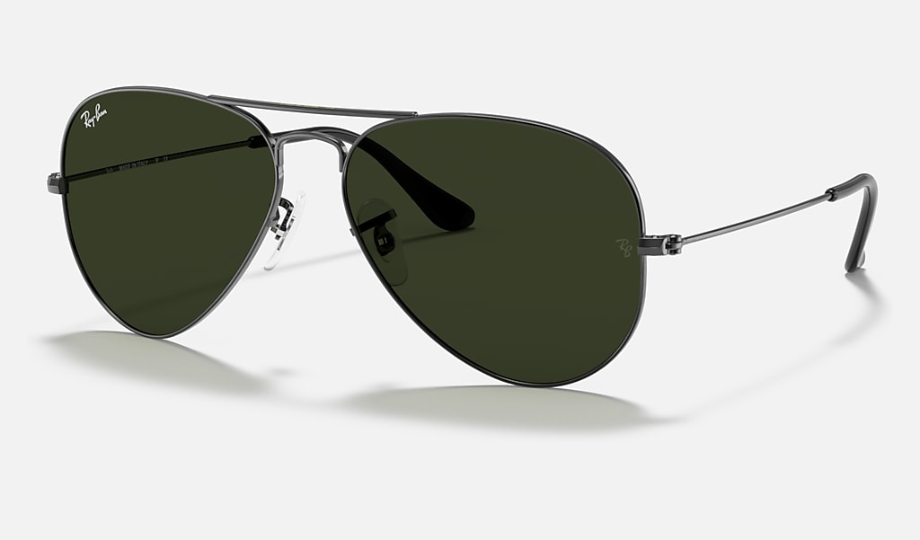 routine genetisch rooster Aviator Classic Sunglasses in Gunmetal and Green | Ray-Ban®