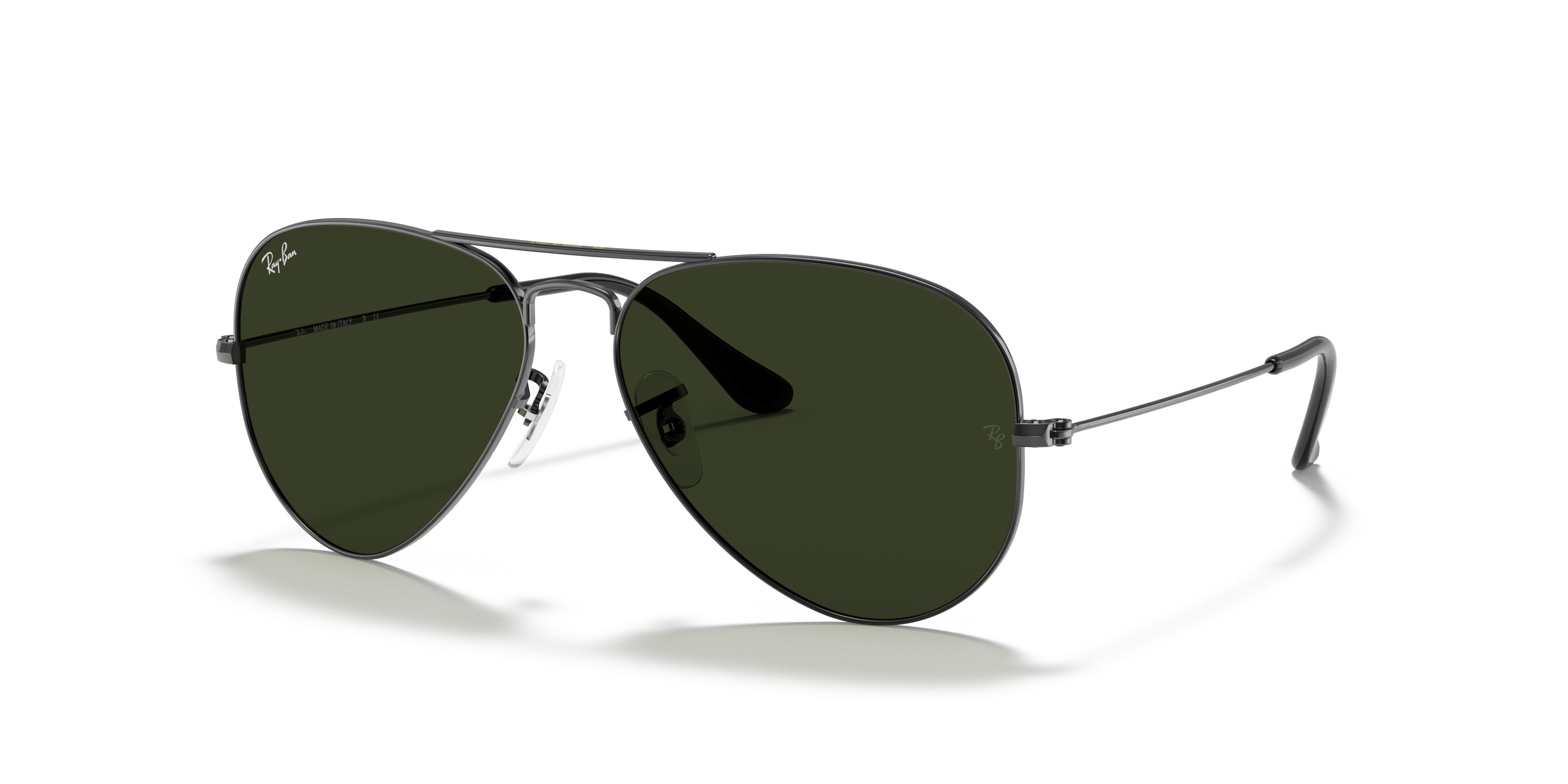 Aviator Classic Sunglasses in Gunmetal and Green | Ray-Ban®