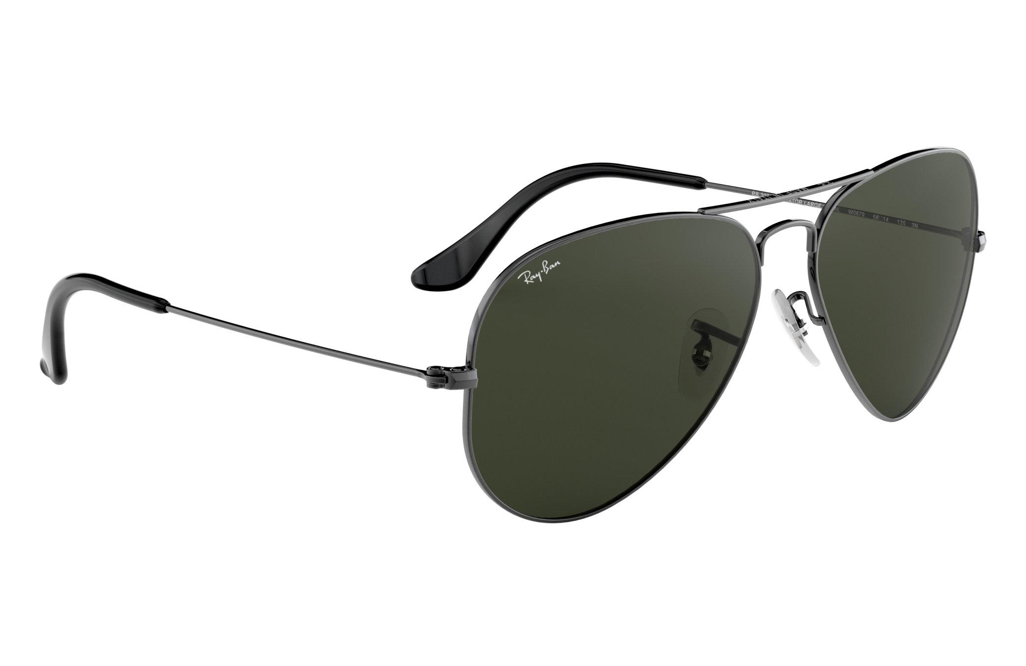 ray ban black metal aviator sunglasses