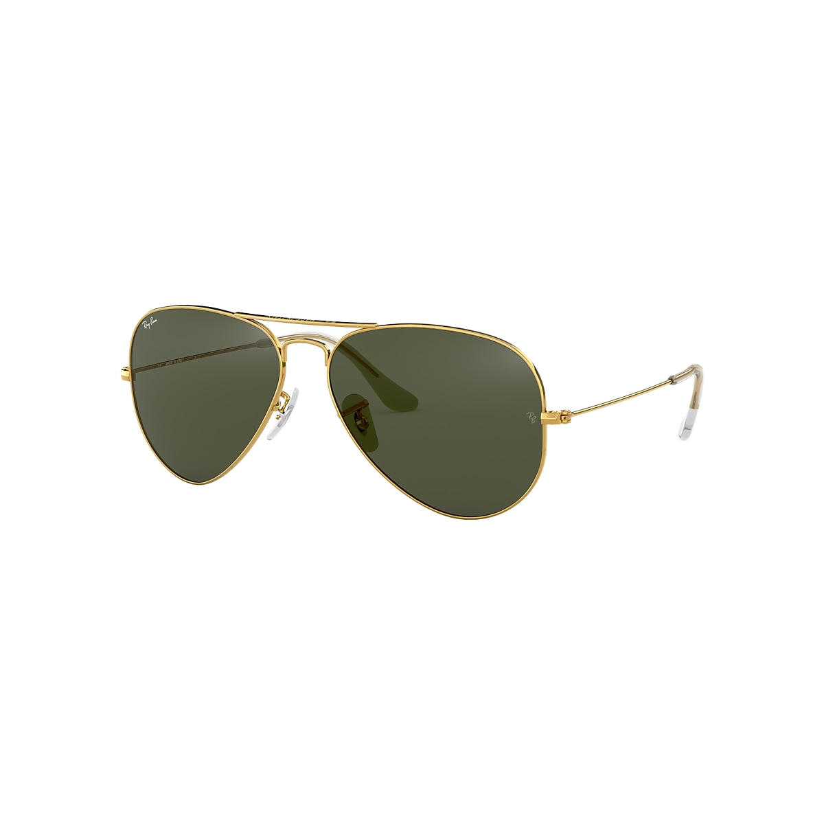 Óculos Ray-Ban Aviador RB3025 dourado fosco e lente azul espelhada