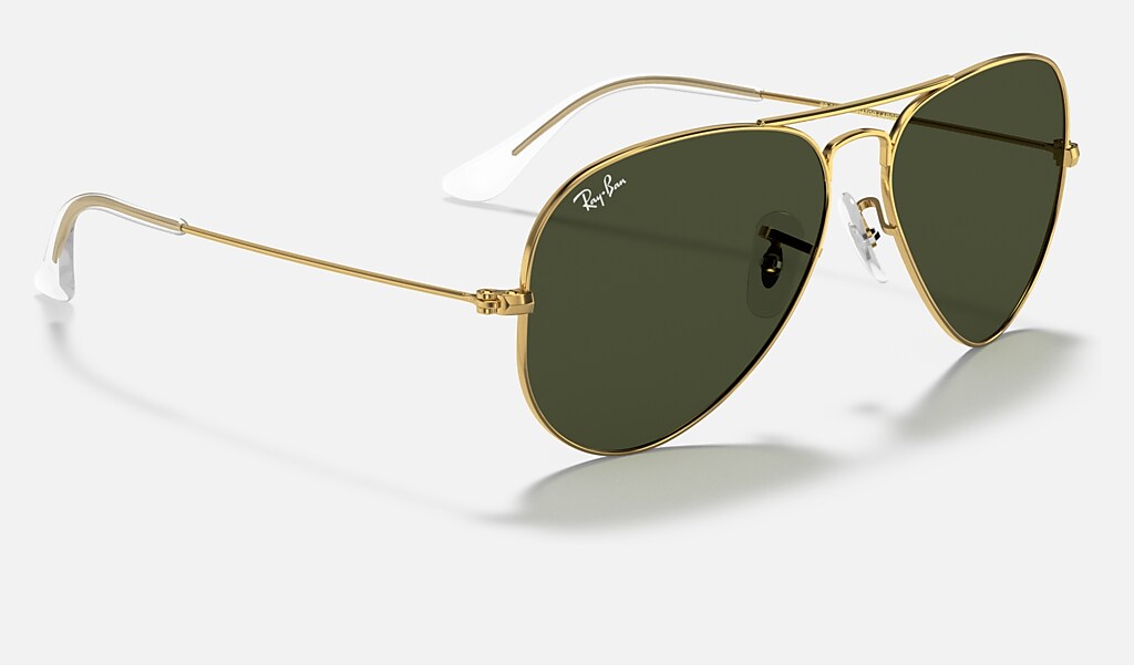verkoudheid tekort kever Aviator Classic Sunglasses in Gold and Green | Ray-Ban®